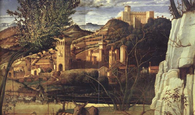 BELLINI, Giovanni Details of St.Francis in the desert oil painting picture
